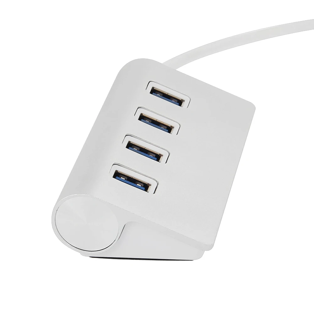 Алюминиевый сплав Серебряный USB3.0 концентратор 5 Гбит/с супер скорость 4 порта USB концентратор портативный DC 5 В зарядный сплиттер для мульти-беспроводная мышь