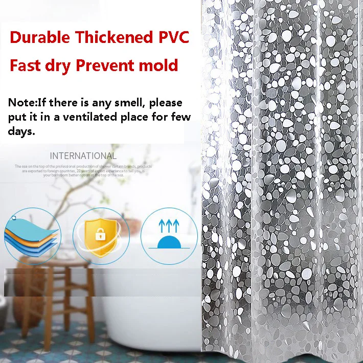 A, пластиковая 3d водостойкая занавеска для душа PEVA, прозрачная белая прозрачная занавеска для ванной, роскошная занавеска для ванной с 12 крючками