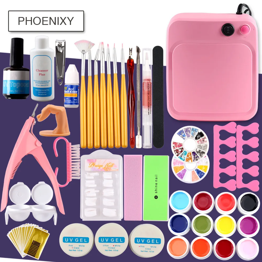 

Manicure Set UV Gel Handle Art Kit 36W UV Lamp For Nails Set Tools Manicure Pedicure Nail Extension Kit Semi Permanent Nail Set