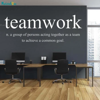

Teamwork Quote Office Wall Decal Team Work Quotes Office Inspirational Meeting Room Vinyl Stickers Concise Word Murals YT2629