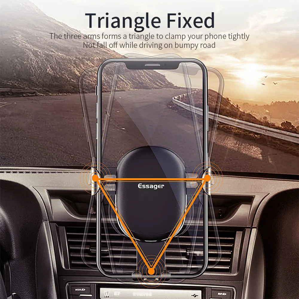 Essager Gravity Car Phone Holder For Samsung Xiaomi Universal Mount Sucker Holder For Phone in Car Mobile Phone Holder Stand mobile stand for table