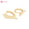 (38419)6PCS Height 17MM 24K Gold Color Brass with Triangle Shape Earrings Hoops Earrings Clasps Jewelry Making Supplies Findings ► Photo 1/6