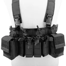Tactical Vest Easy Chest Rig Vest Tactical Combat Recon Vest with Magazine Pouch Airsoft Multi-functional Hunting Paintball Vest