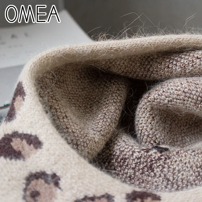 OMEA, женский берет с леопардовым принтом, шапка с кроличьим мехом, берет, Femme, французская шапка, утолщенная, теплая, зимняя, Шапка-бини для дам, модная