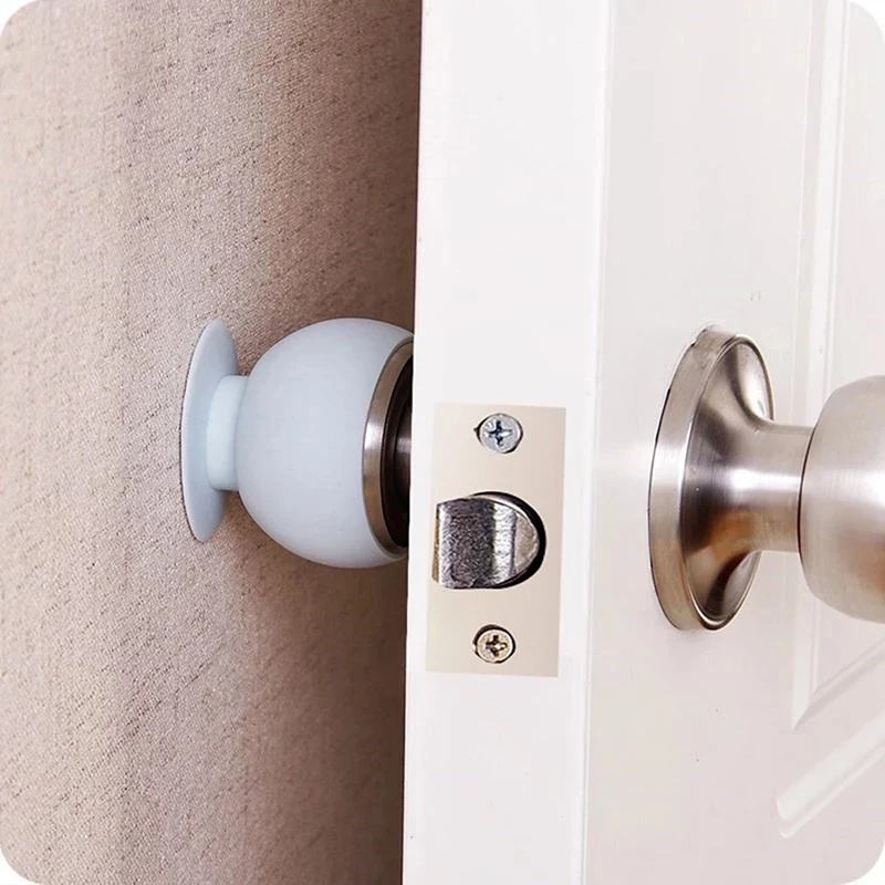 2pcs Cup type door knob Dust covers Round Rubber Wall Protector Door Handle Bumper Guard Stopper Baby Safety Supplies Crash Pad