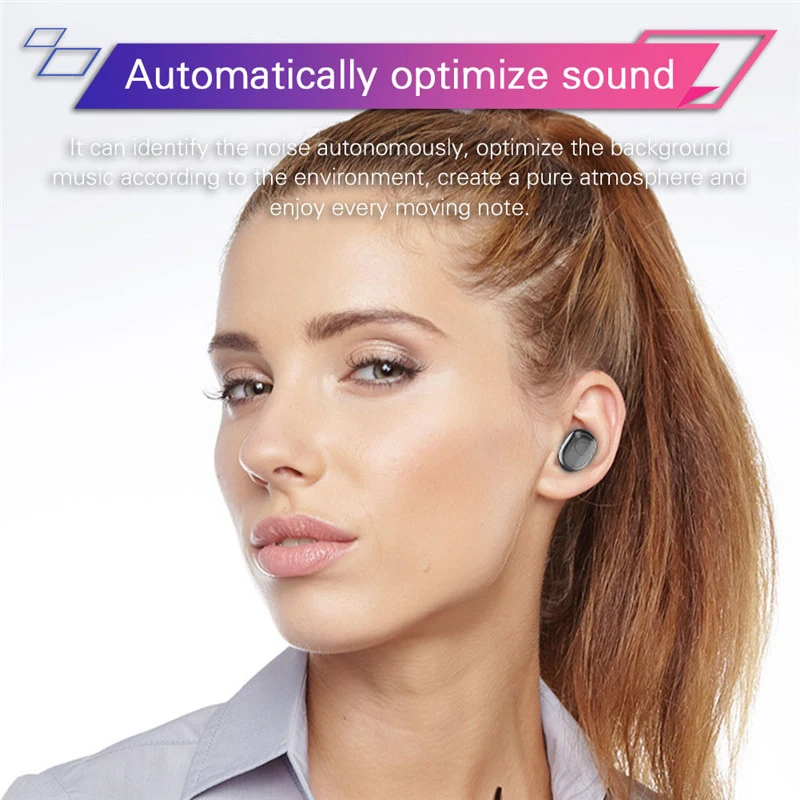 New Bluetooth Earphone 8D Stereo Wireless Earbuds Mini Wireless Earphone Headset with 2200mAh Power Bank Earphone Headphone