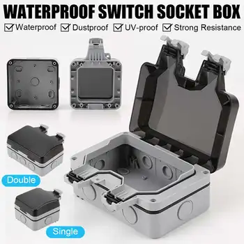 

NEW Single/Double Wall Socket Waterproof Box Plate Panel Switch Protection Cover IP66 Weatherproof Waterproof Outside Use