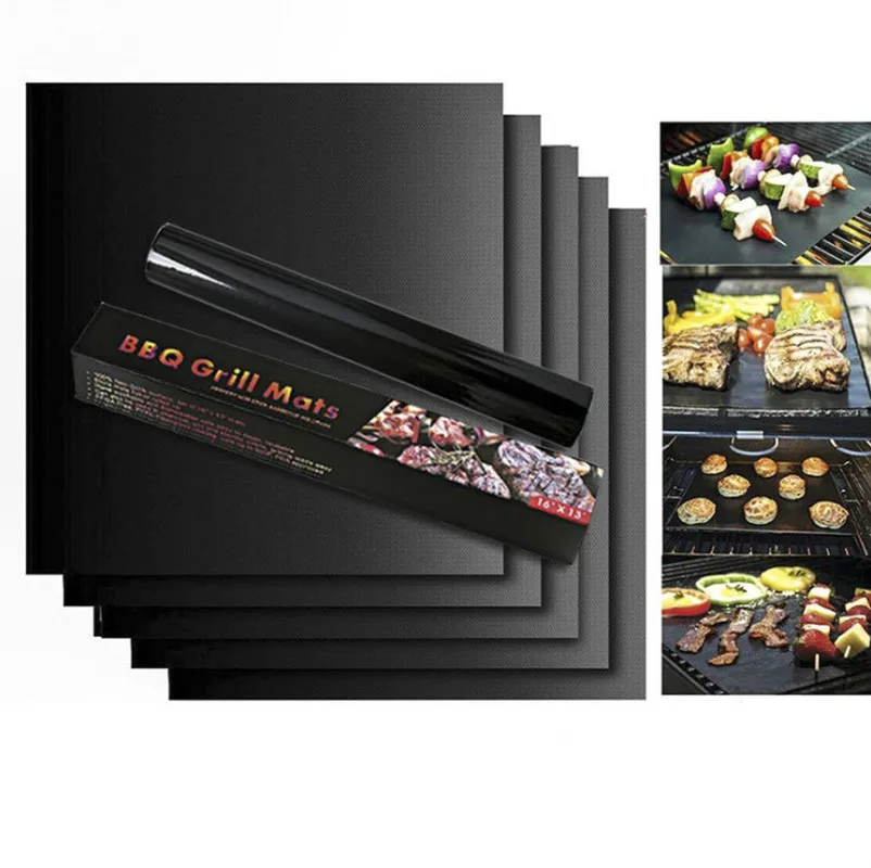 

BBQ Grill Mat Barbecue Outdoor Baking Non-stick Pad Reusable Teflon Cooking Plate 40 * 33cm for Party PTFE Grill Mat Tools New