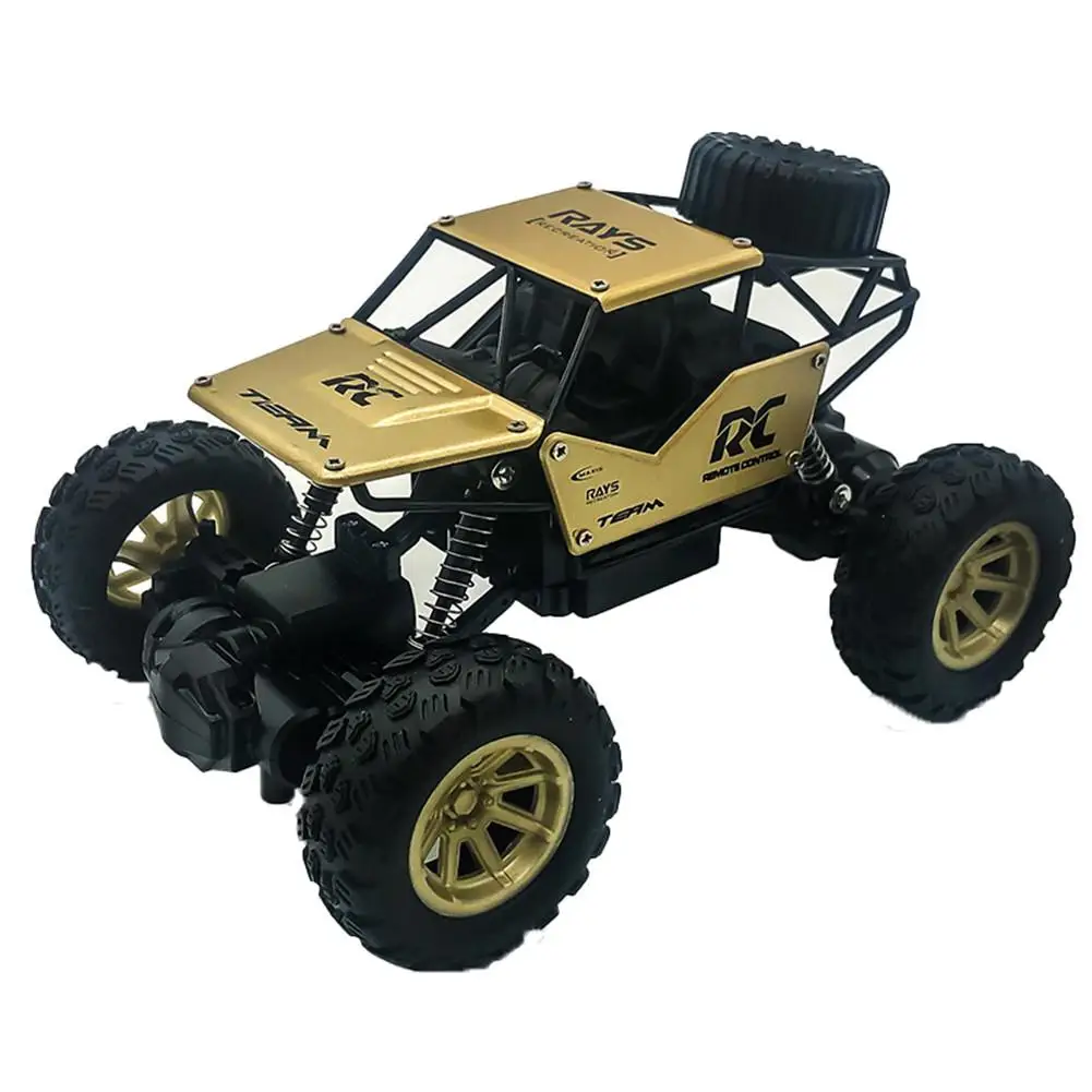 1:18 сплав корпус Rock Crawler 4WD двойные двигатели внедорожный пульт дистанционного управления RC багги Bigfoot скалолазание автомобиль игрушки - Цвет: Gold