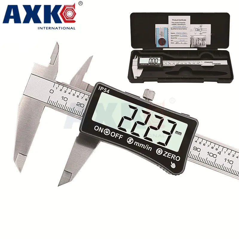 

OLOEY Stainless steel 150 mm IP54 Waterproof coolant proof Digital Caliper Micrometer full-screen LCD display DT202