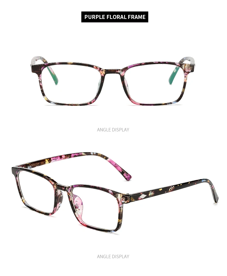 Ретро прямоугольное оптическое зеркало очки рамка для женщин и мужчин модные цветочные очки унисекс Прозрачный Объектив Аксессуары