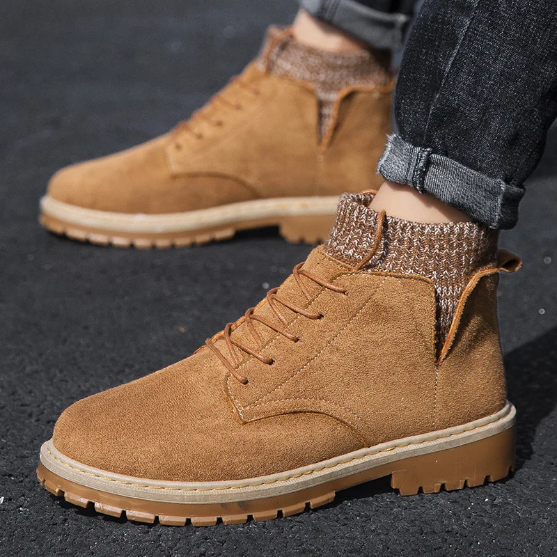 

2019 Autumn & Winter New Style Men Hight-top Martin Boots Korean-style Classic wa zi xie Casual Men's Boots