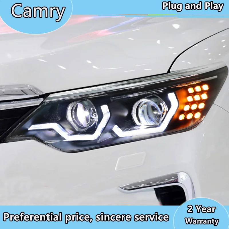 

Car Styling for Toyota 2015-2018 Camry Headlight camry LED Headlight LED DRL h7/d2h hid headlamp Accessories