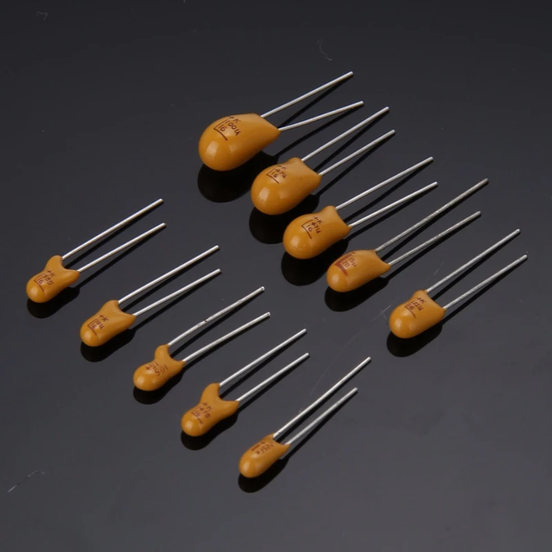 BMBY-100Pcs танталовый конденсатор с алюминиевой крышкой, высокая точность 16V 10 значений 1 мкФ-100 мкФ Ассортимент Комплект с коробкой