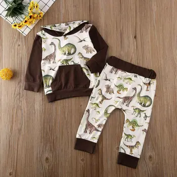 

Toddler Baby Boy Girl Cotton Animal Printed Patchwork Lovely Fashion Top Long Pants Outfit Sweatshirt Trousers