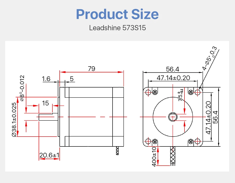 Leadshine nema23 motor deslizante 57mm 3 fase