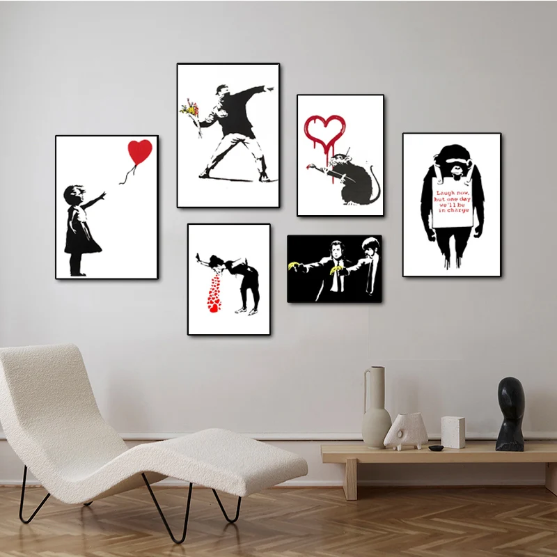 Banksy Street Artist Girl with Red Balloon 2 Print A4 A3 A2 A1 