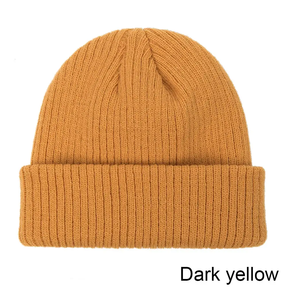 IWINTER, зимняя шапка бини для мужчин и женщин, стрейчевая вязанная теплая шапка с дыней, унисекс, одноцветная, в стиле хип-хоп, на каждый день, шапочки, одноцветная шапка - Цвет: M