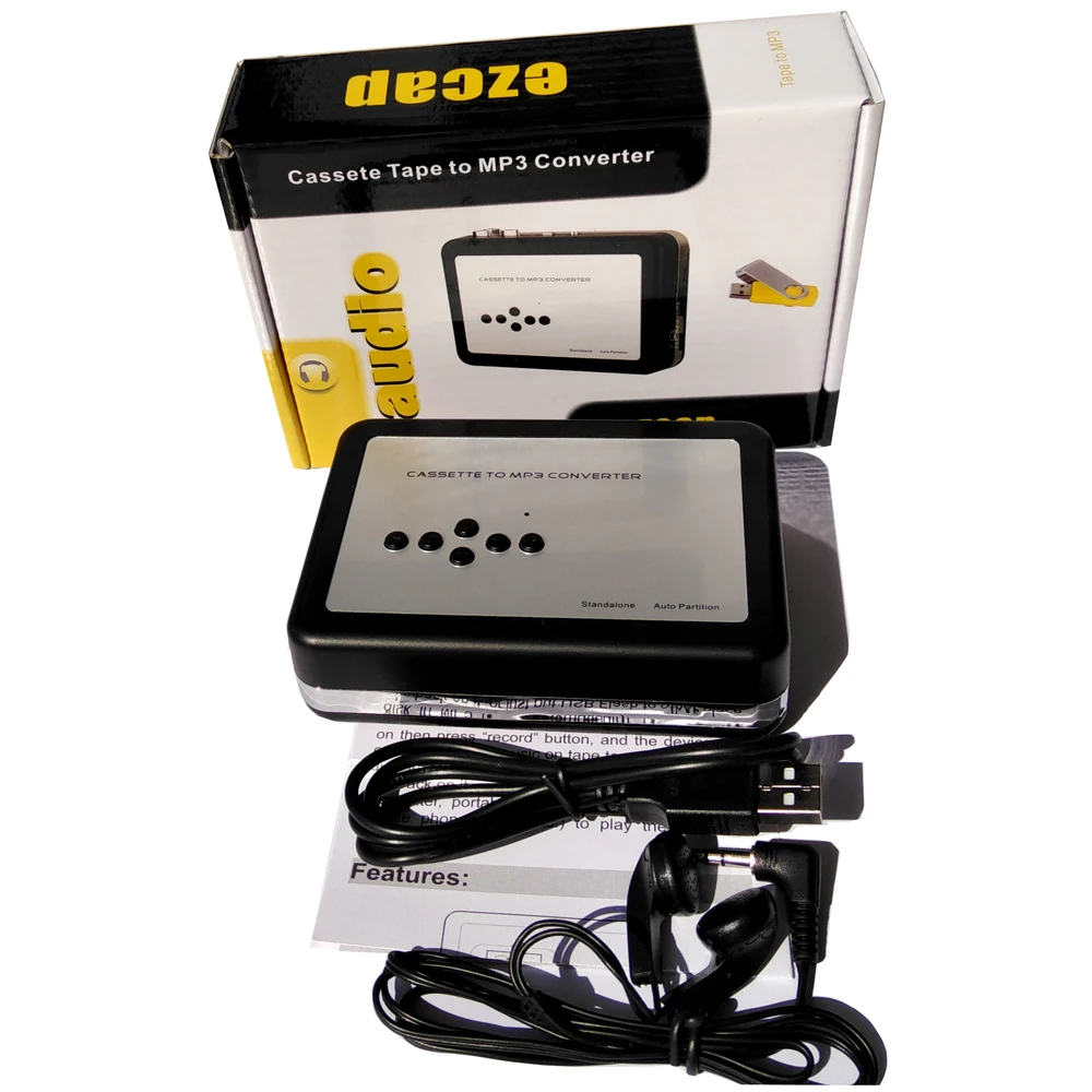 Cassette to mp3 converter capture convert old analog video to mp3 save in USB Flash disk directly no pc need