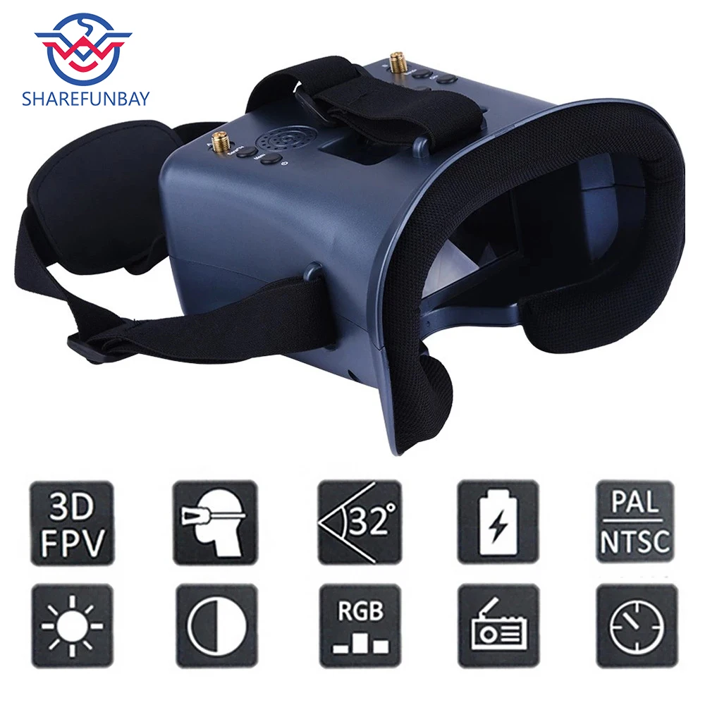 

FPV Traversing machine 5.8G image transmission receiver 40 channel dual receiving 4.3 inch video glasses with DVR