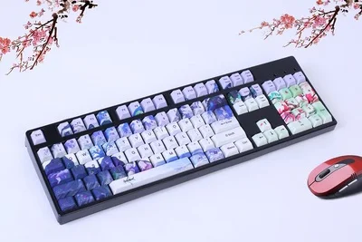 1 комплект 60/87/104 ключи Yanyu(Jiangnan) PBT сублимационный Шапки белая освещенная контржурным светом механическая клавиатура Шапки для MX Переключатель
