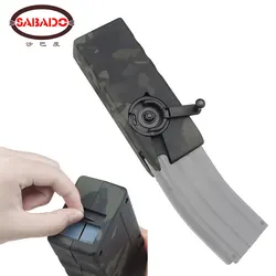 Tactical 1000RD Silenced BB Air Gun Speed Loader M4 Quick Hand Crank Reduced Noise Bullet Clip Silicone Pad Airsoft Paintball