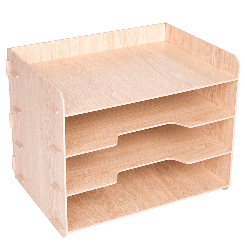 

Deli 79213 Combination File Holder Office Storage Information Rack Wood Multilayer Desktop Stationery Bookshelf Storage Box