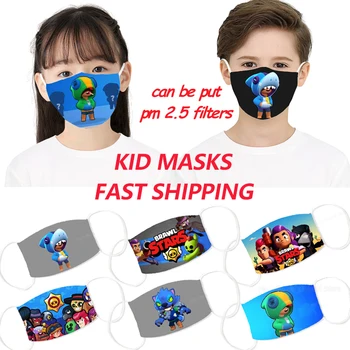 

Brawlings Star Child Mouth Mask PM2.5 Filters Adlut Reusable Face Mask Toddler Kid Boy Cartoon Masks Dustproof Washable Mask