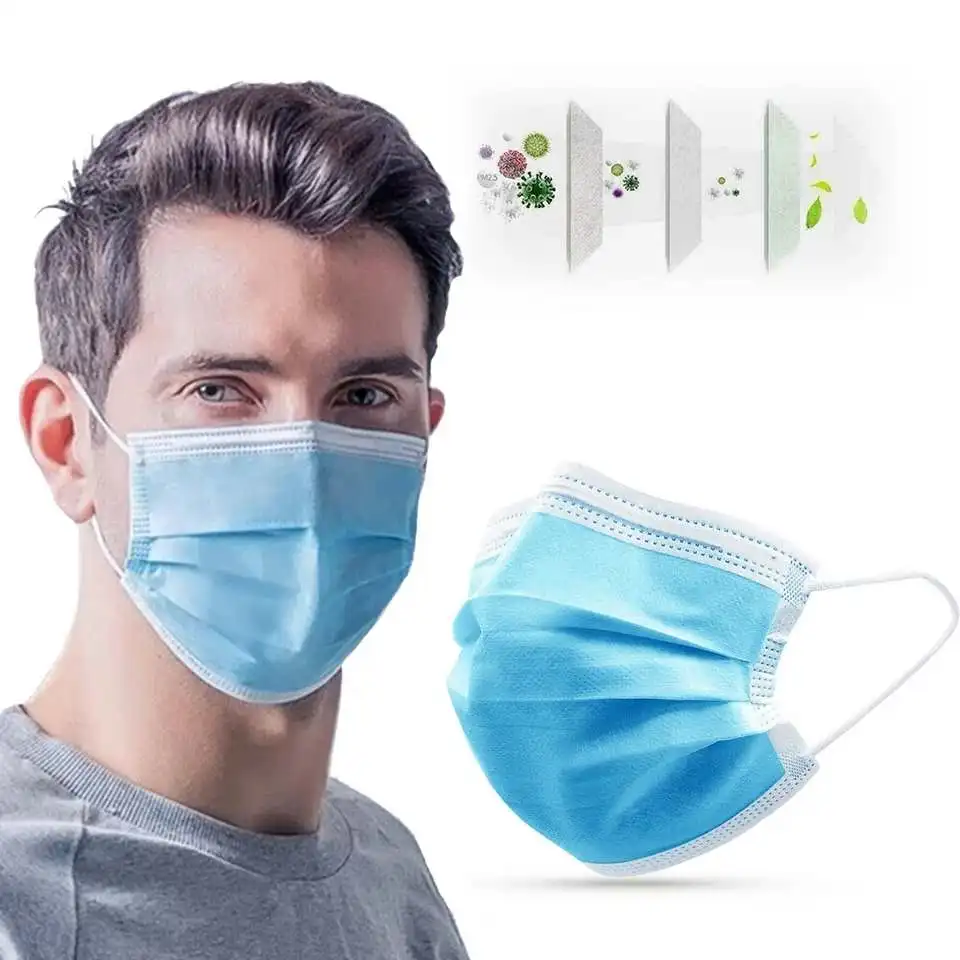 

Antivirus Dust mask Disposable Masks Virus Nonwove 3 Layer Ply Filter Mouth Face Mask Dust BFE95 Meltblown Mouth Masks 10/50pcs