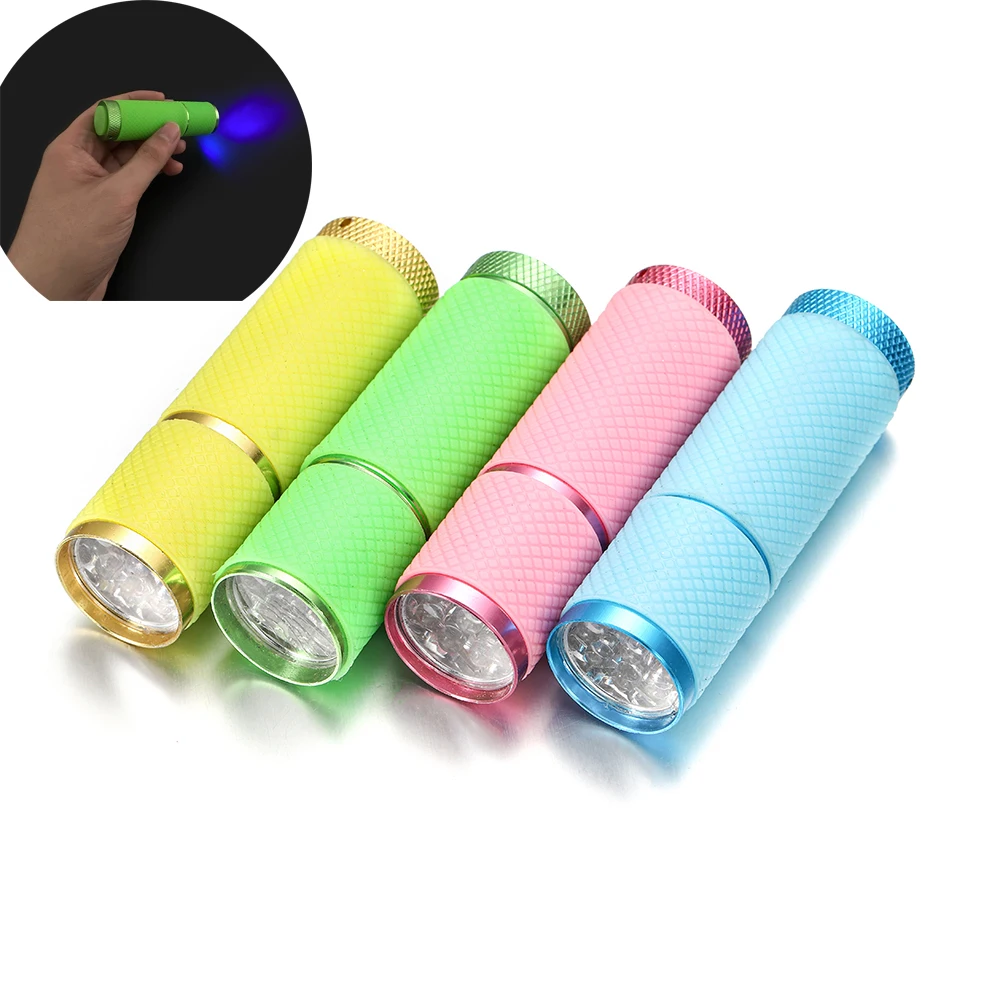 

4 Colors 395NM Ultra Violet Light Lamp UV Mini Flashlight Portable Adhesive Glue Small Test Lamp Check Bill For DIY Jewelry Tool