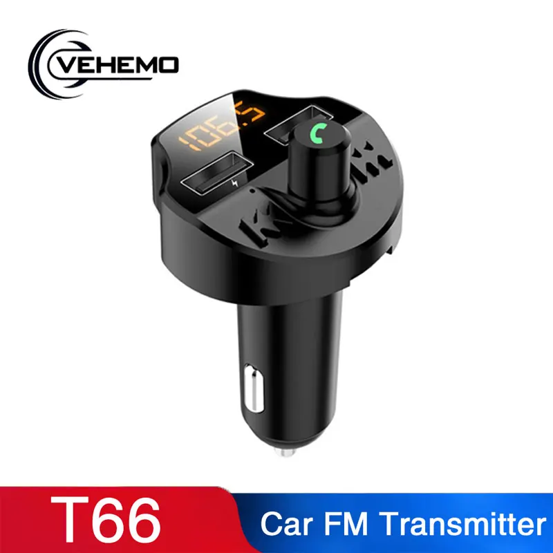 Vehemo T66 Bluetooth 5,0 3.1A Универсальный Автомобильный fm-передатчик Handsfree U диск MP3-плеер приемник