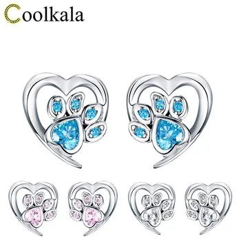 

Coolkala Evelle Pets Paw Prints Pure Tremella Nail Popular Zirconium Shi Erhuan Earring