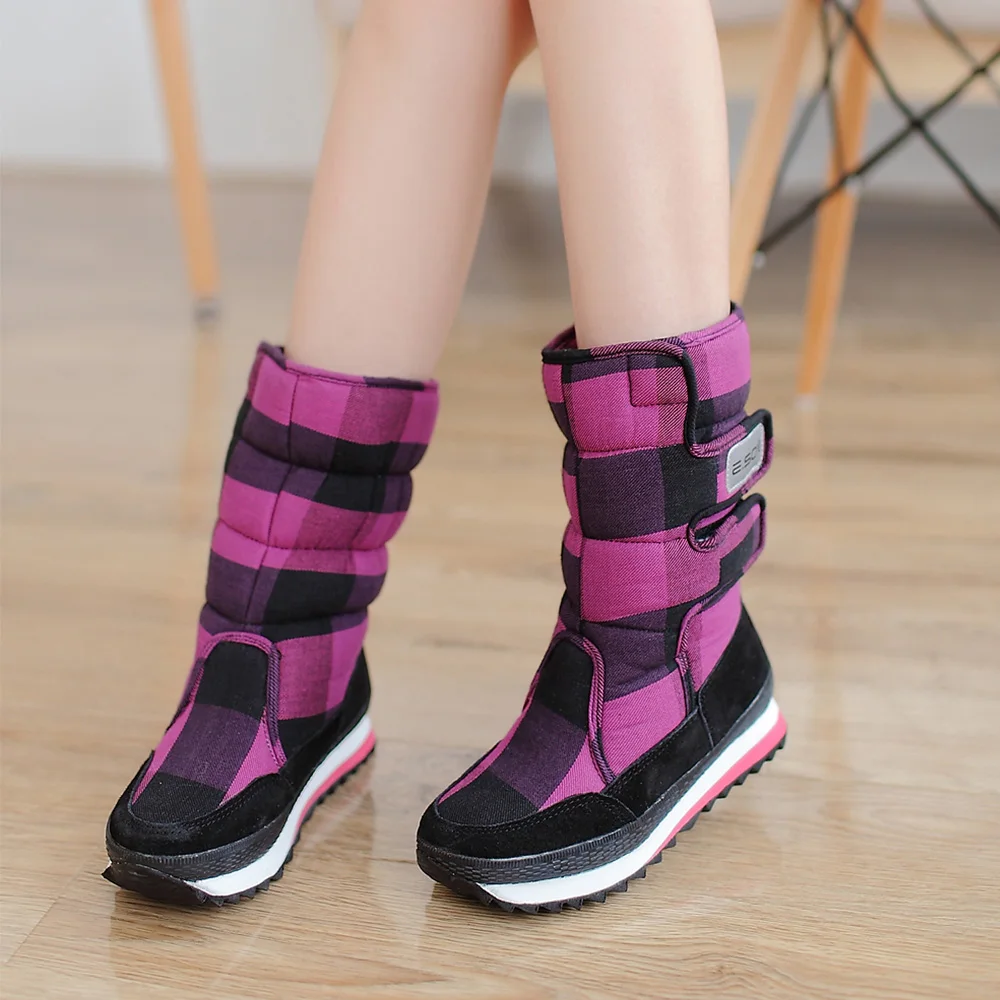 E.SOV winter non-slip short boots warm flat cotton boots snow boots snow shoes mid boots women