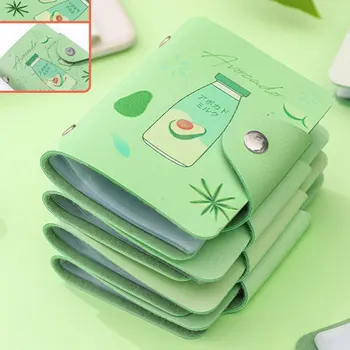 

20 Card Slots Girls Card holder Fashion Fruit Print Card Holder Green Korean Card Wallet Avocado Milk Printed Card Case Hot