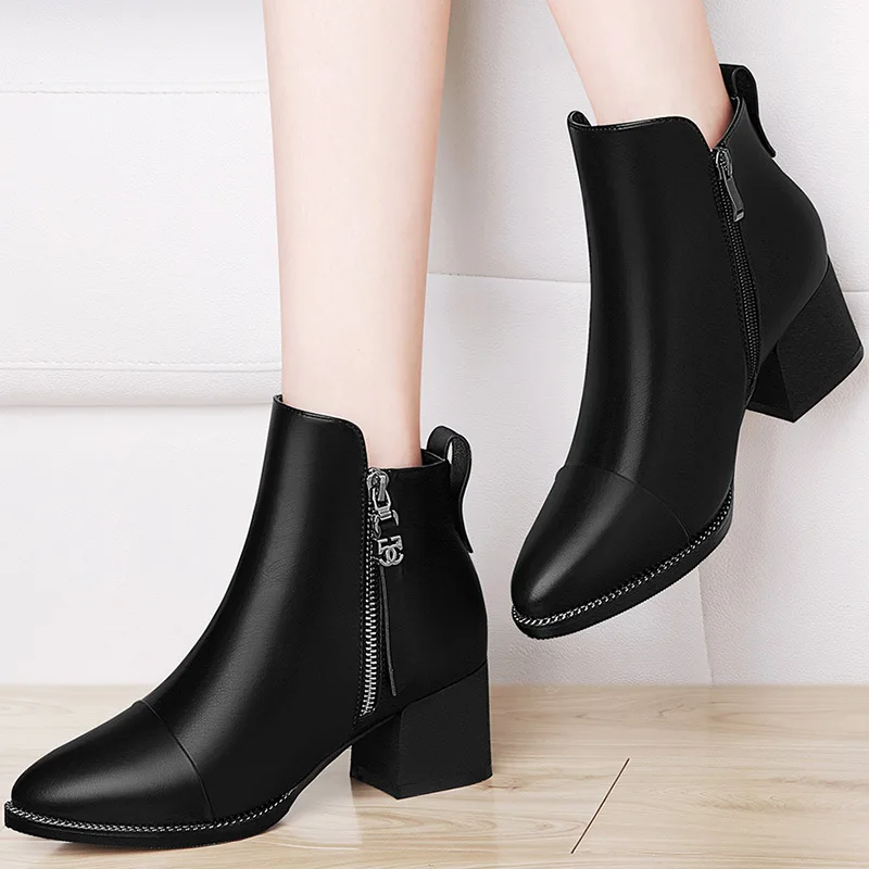 

Centennial 1500 Pointed-Toe Deep Mouth Low-top Shoes Side Zipper Chunky-Heel WOMEN'S Shoes Waterproof Platform WOMEN'S Shoes