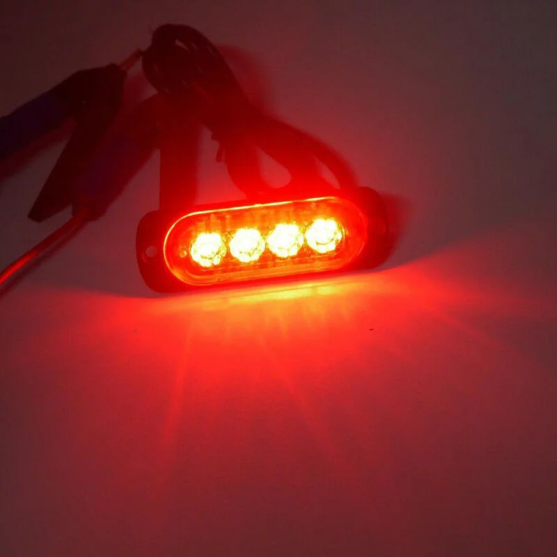 12 V-24 V красный 4LED автомобиля светотехника для грузовика флэш-срочно предупреждающий Туман свет лампы прочный