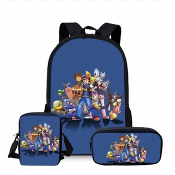 

Classic Pokemon Series Bookbags for Teenager Boys Girls Schoolbag Set Cute Pikachu Print Children Book Bags