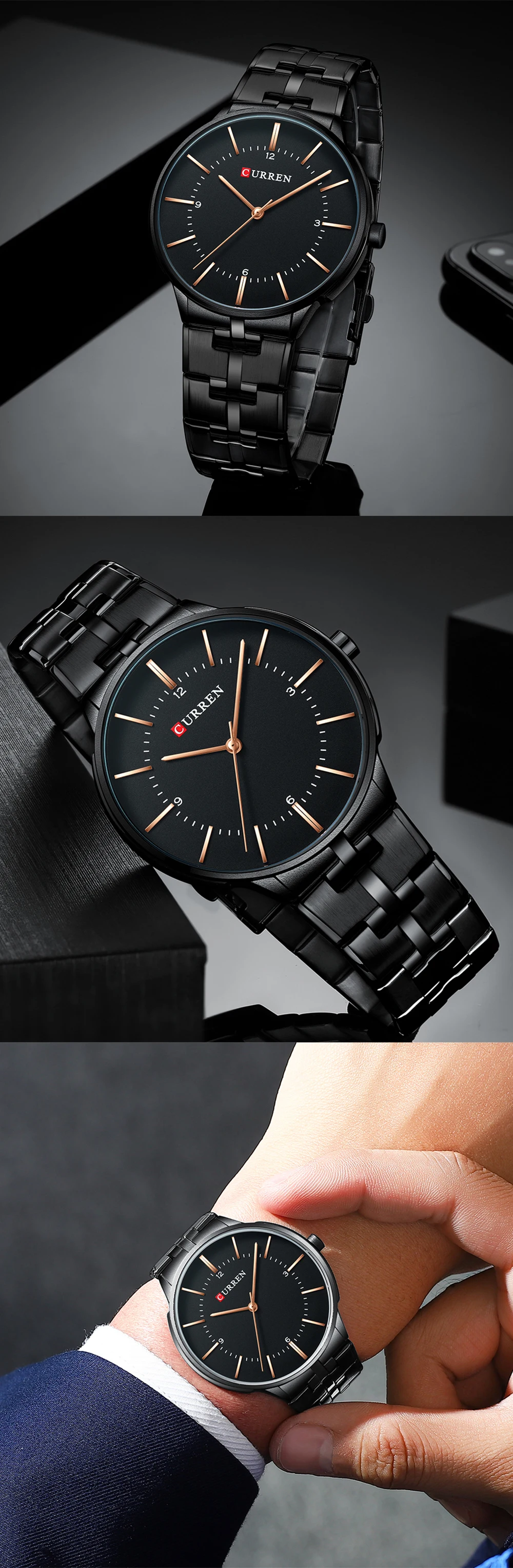 est Quartz es Luxury     Gold  for Men Simple Business Wrist Mens Clock 2019_voghion.com