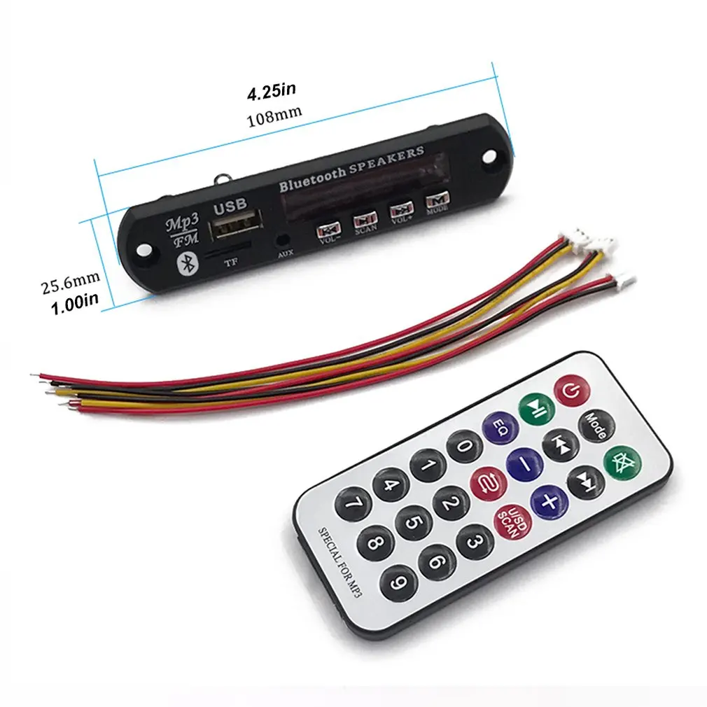 Беспроводной MP3 WMA декодер плата пульт дистанционного управления плеер 12 в Bluetooth 5