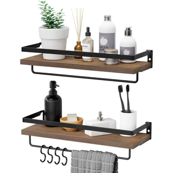 

HOMEMAXS Wooden Wall Shelves Wall Mounted Storage Organizer Rack for Bedroom Living Room Kitchen Office