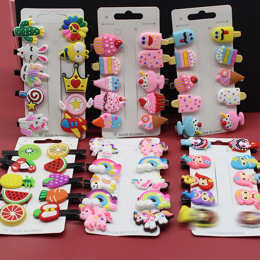 

girls hair clips Cute Cartoon Animal Rainbow Fruit Colorfur Clip Barrettes Headband For Kids Hair Accessories