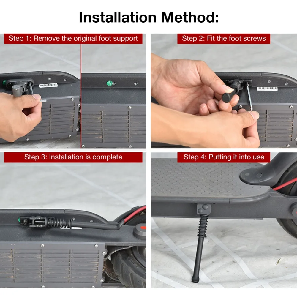 Kickstand High Hardness Alloy Steel Parking Stand with Installation Tool for Xiaomi M365 Electric Scooter Accessories