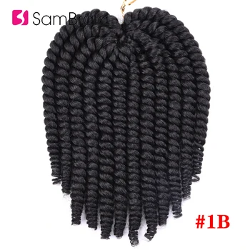

SAMBRAID 14 Inch Havana Mambo Twist Crochet Hair Crochet Braids Synthetic Hair Extension For Braids Ombre Braiding Hair