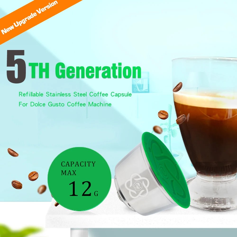 icafilas Coffee Capsula For Dolce Gusto Mini Me Reusable Coffee Capsule piccolo xs Pods Stainless Steel Crema Filters