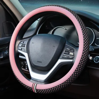 

Car Steering Wheel Cover Case Set 15 Inch Wheel Cover Fiber Carbon Leather Auto Interior Accessories Girls
