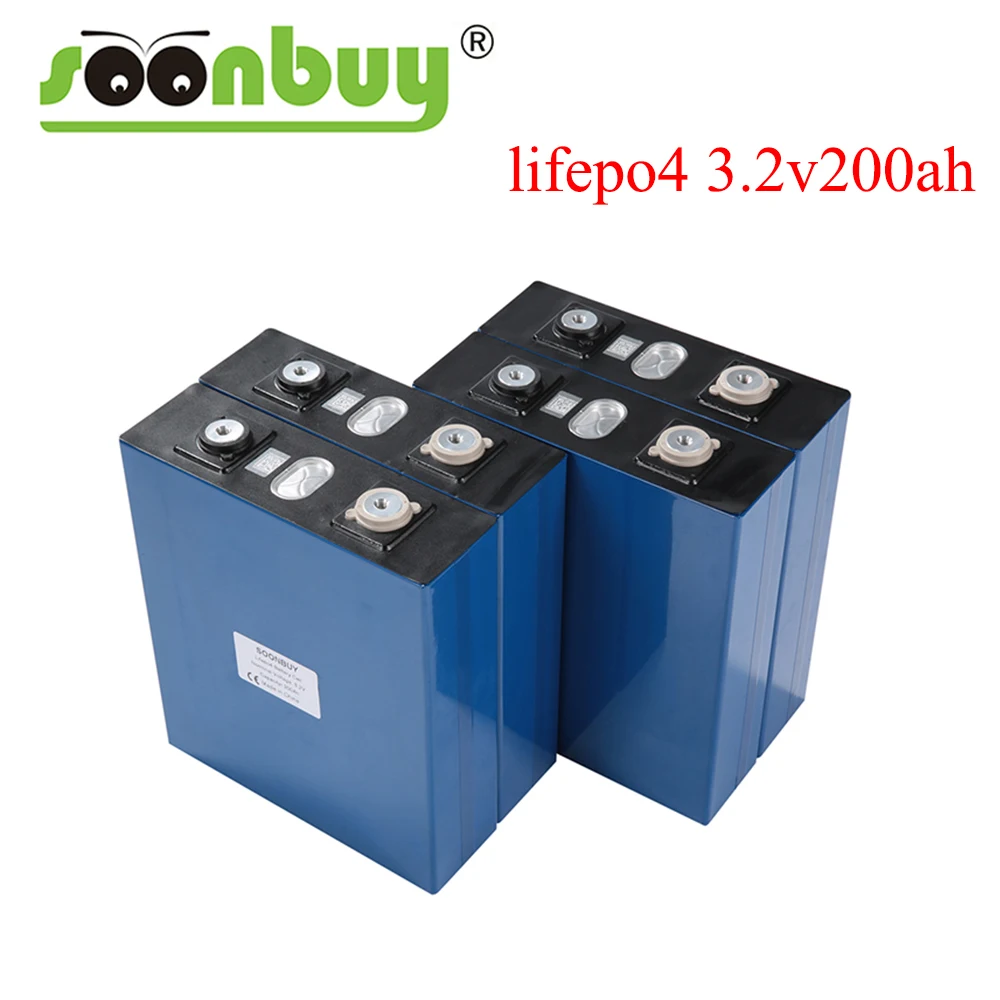 

1PCS Lifepo4 3.2v200ah new lifepo4 rechargeable battery 3.2v200ah battery, suitable for 12v200ah solar rv ev marine eu US duty f