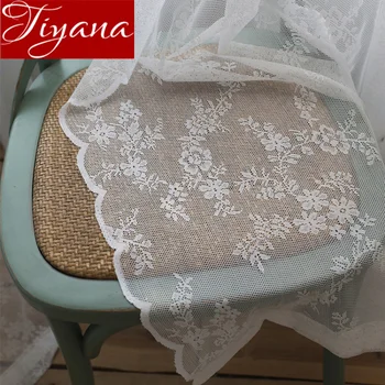 

Romantic Lace Sheer Curtain American Counry for Princess Bedroom Wedding Bay Window Curtain Custom Made Tulle Fabric X-ZH007#40