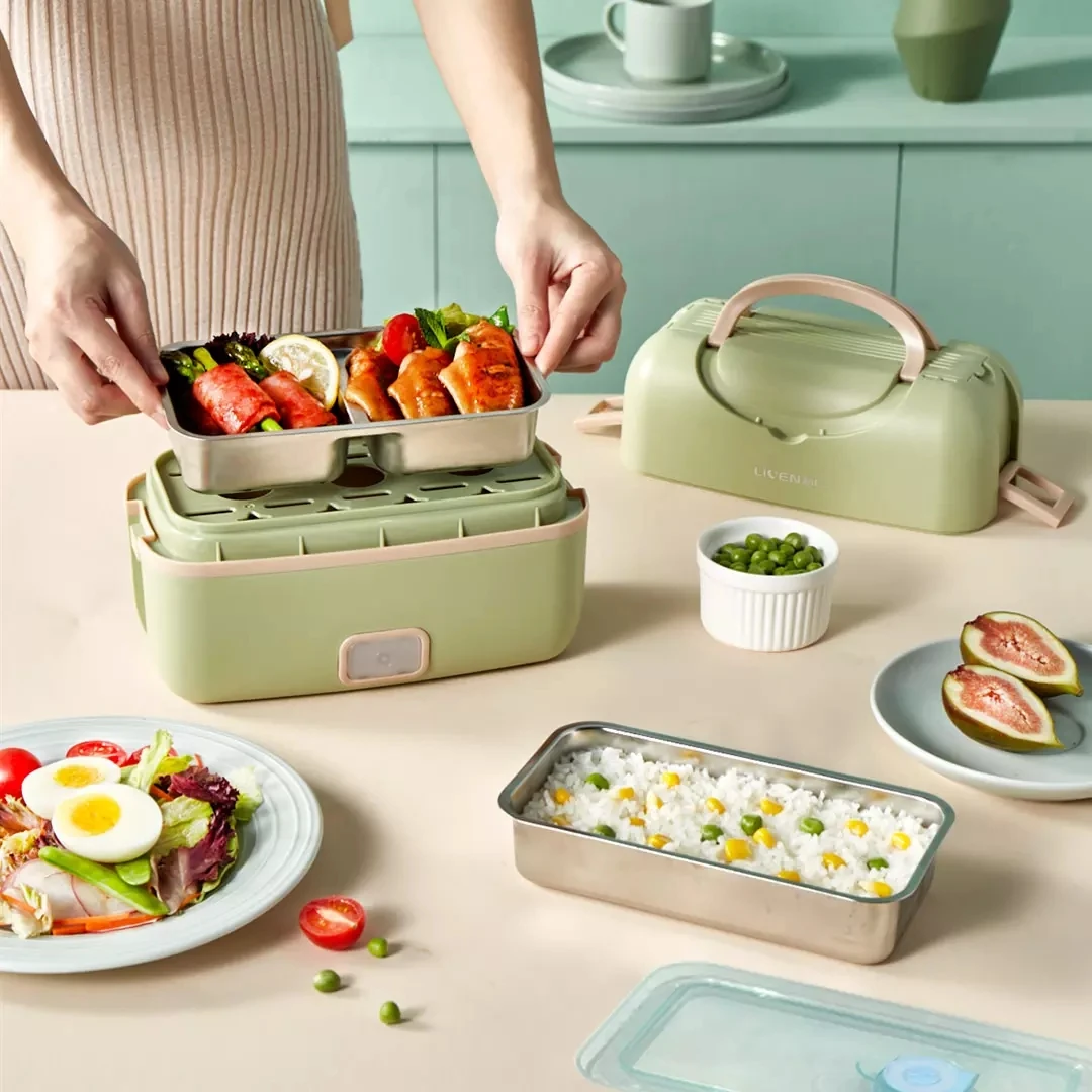 US $39.19 Xiaomi Liren Portable Cooking Electric Lunch Box Multifunctional PlugIn Electric Heating Cooking Large Capacity Double Layer