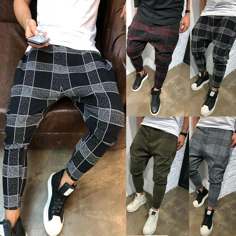 mens red plaid pants outfit