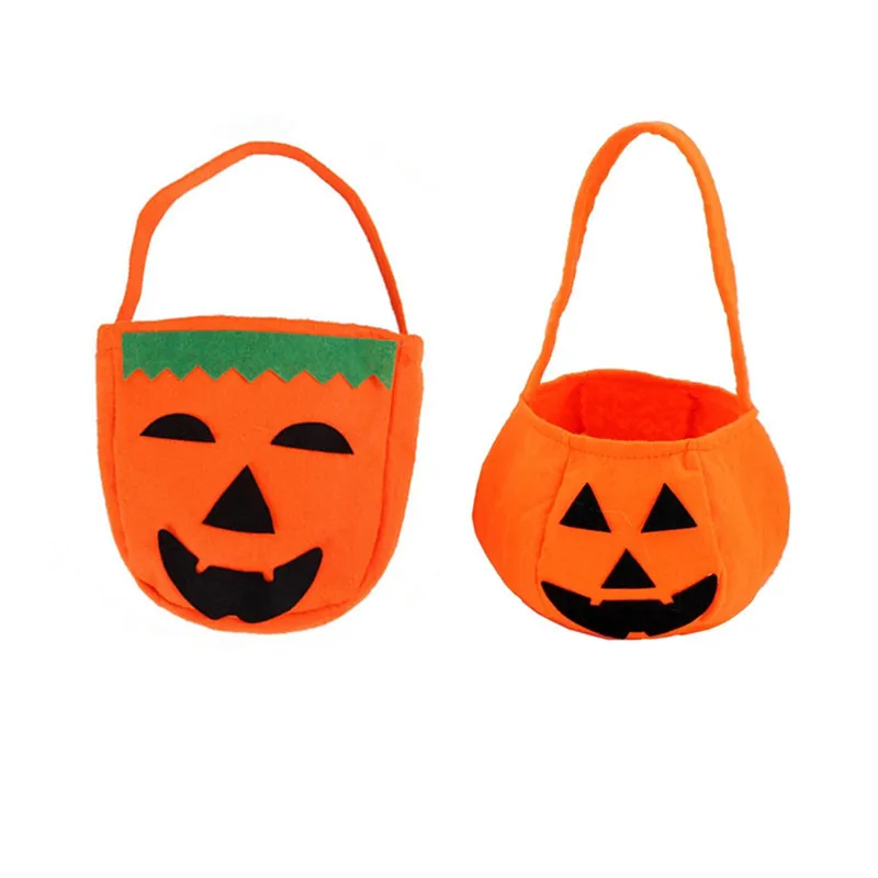 Xinmeng 2 Piezas Bolsa de Dulces de Calabaza de Halloween Bolsas de Trucos O Golosinas Bolsa de eRgalo con Asas para Fiestas Bolsillo Organizador para Halloween Fiesta Decoraci/ón